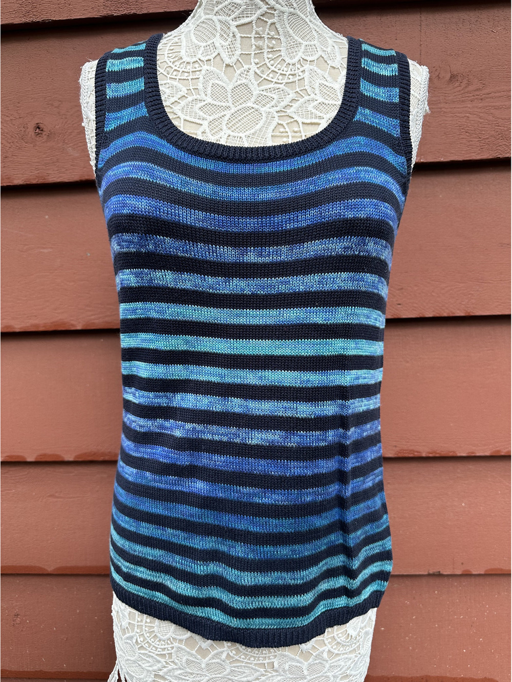 Jones‎ New York Signature Striped Knit Tank Top